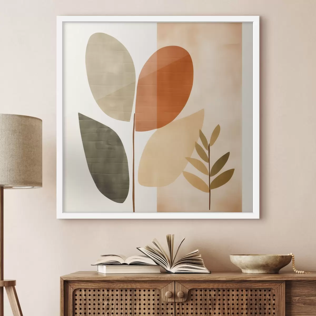 Plakat Minimalistlik lehtede kunstiline stiil f46644