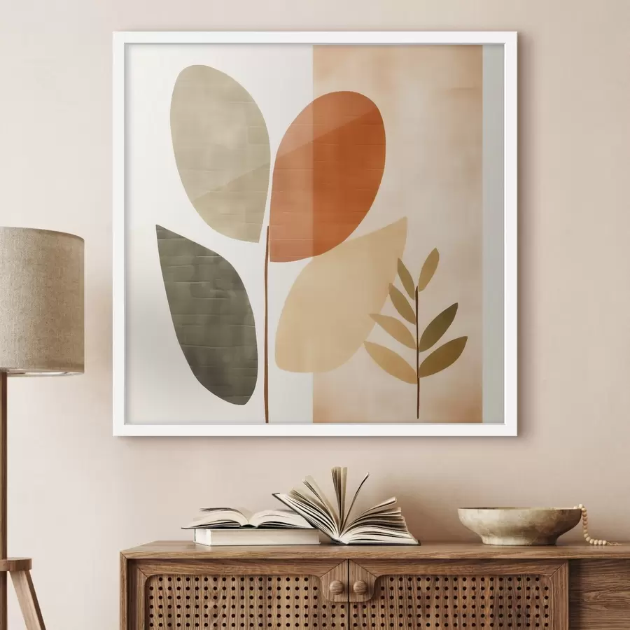 Fototapeedid Minimalistlik lehtede kunstiline stiil f46644