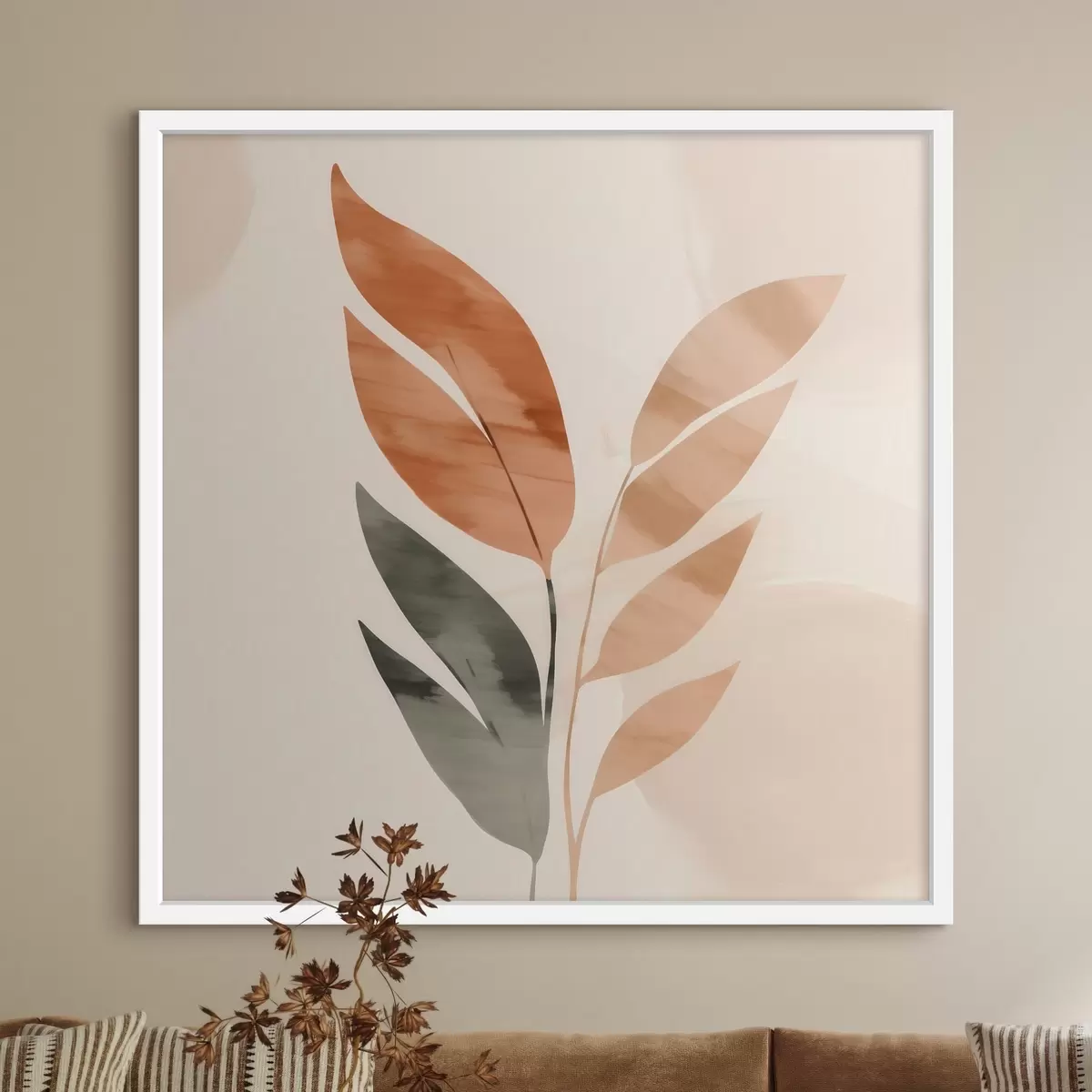 Plakat Botaaniline kompositsioon soojades toonides f46647