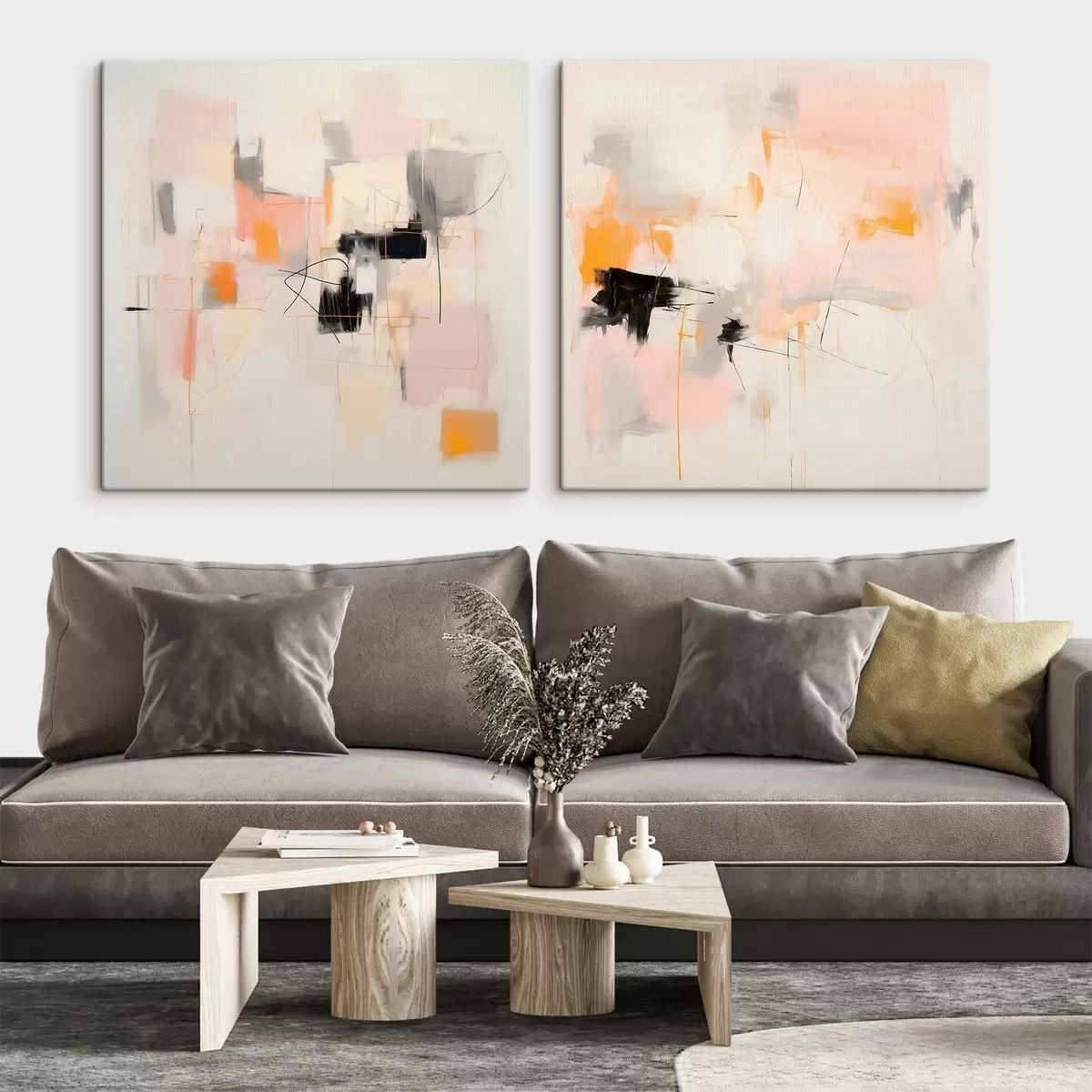 Pilt Kunstiline kompositsioon kontrastsete aktsentidega kahes osas m00980