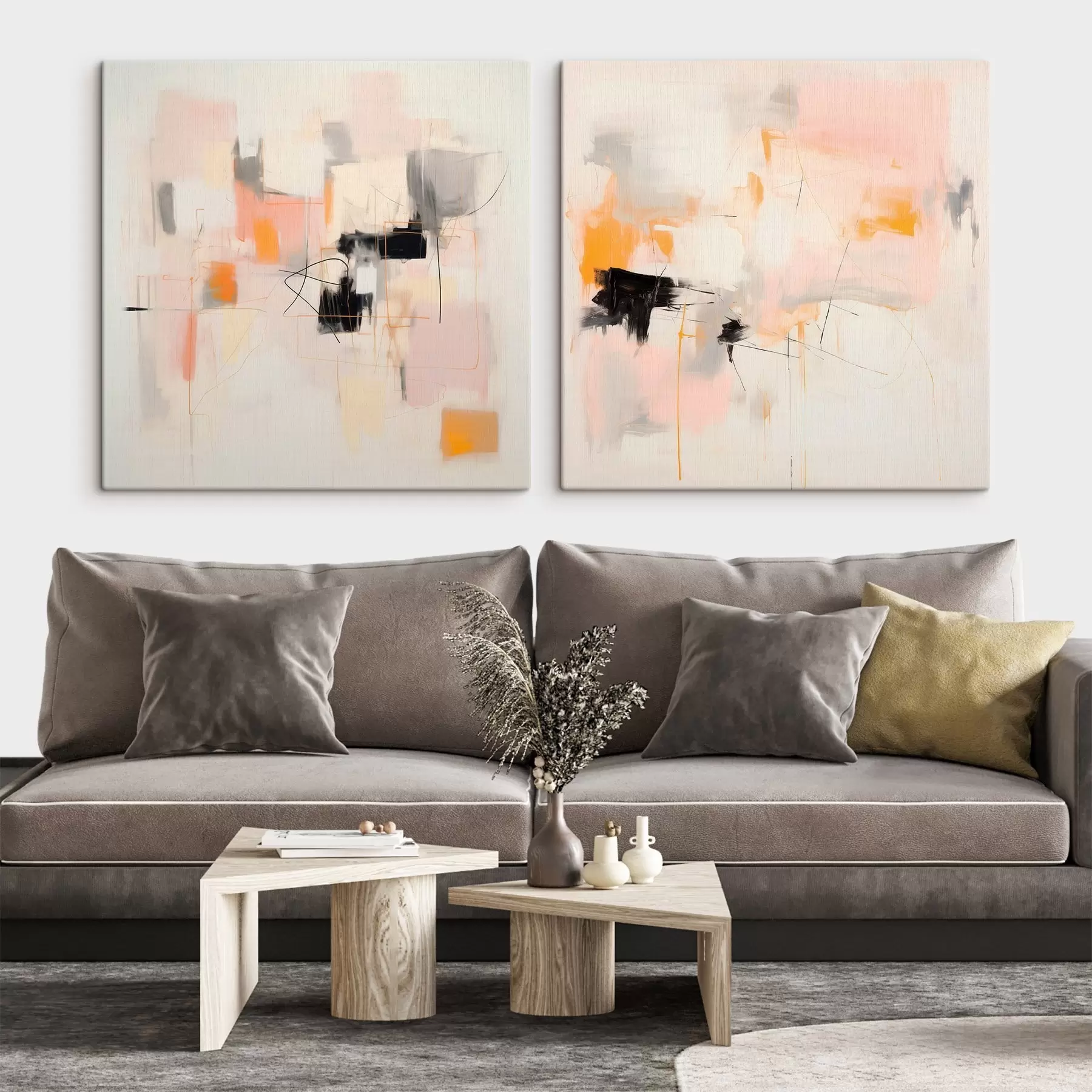 Pilt Kunstiline kompositsioon kontrastsete aktsentidega kahes osas m00980