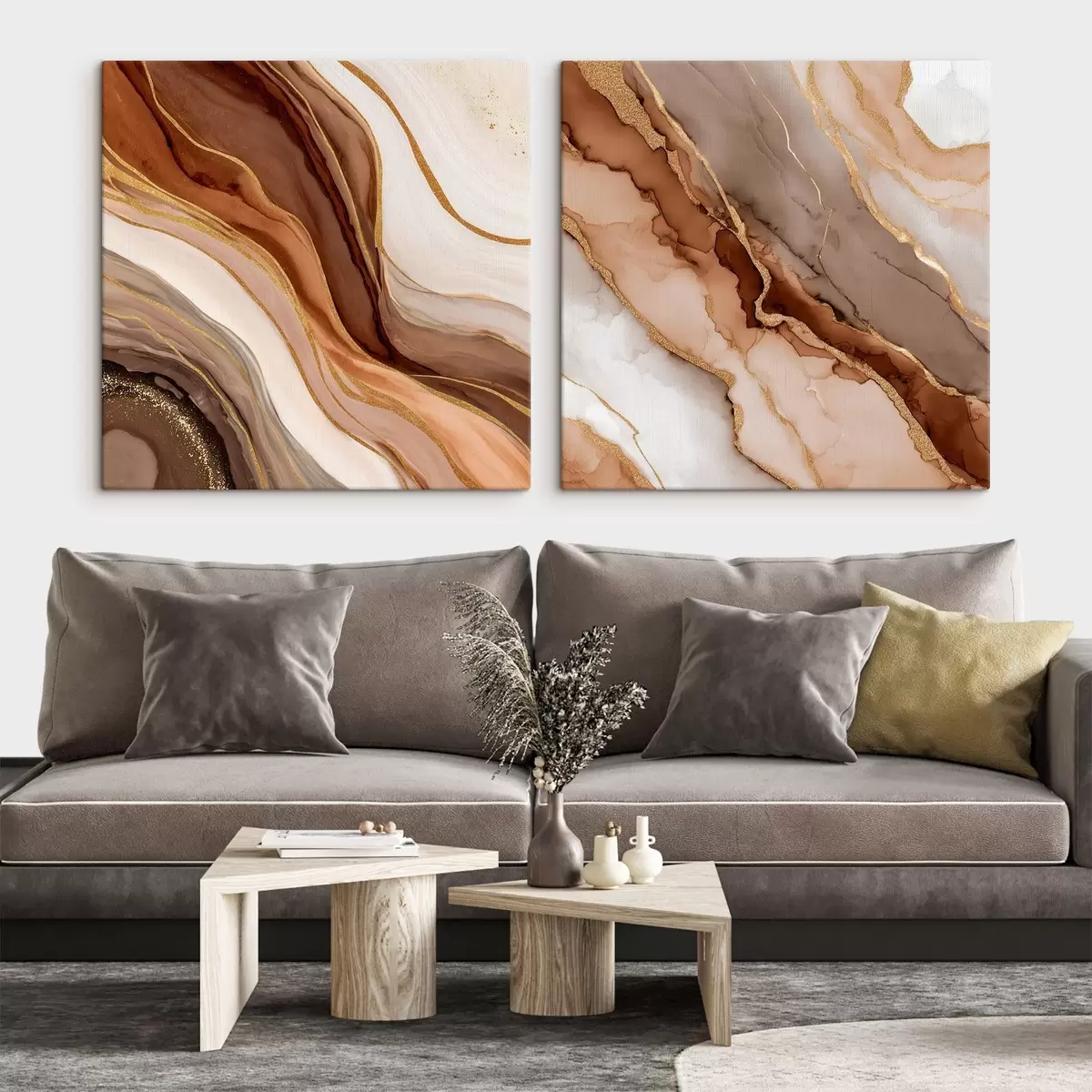 Pilt Kaheosaline abstraktne kompositsioon sujuvate kihiliste üleminekutega m00982