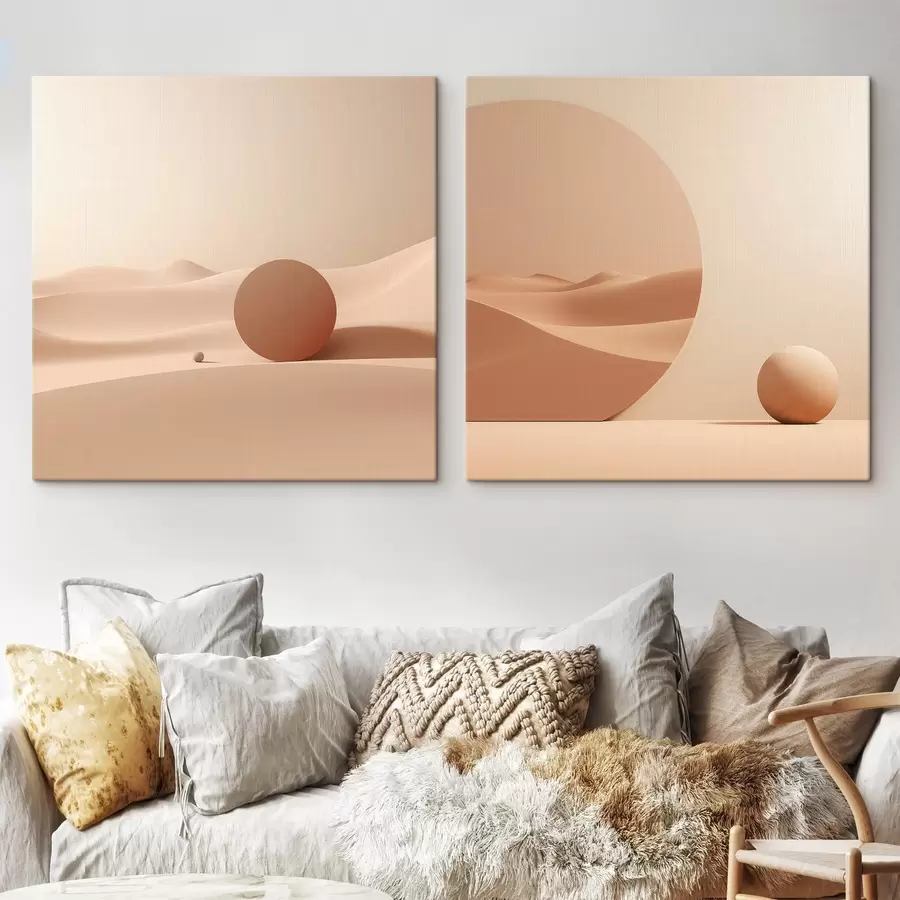 Pilt Kompositsioon rahulike ruumide ja geomeetrilise vormiga m00990