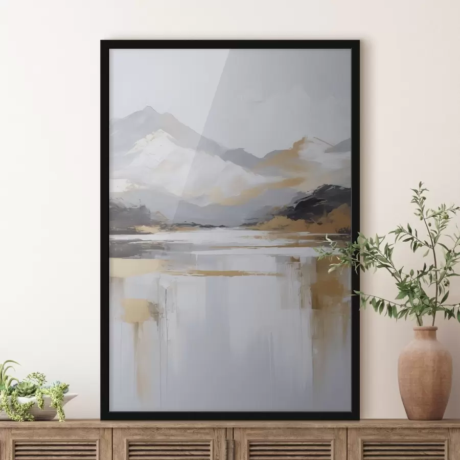 Fototapeedid Abstraktne mägimaastiku imitatsioon maalil f46841