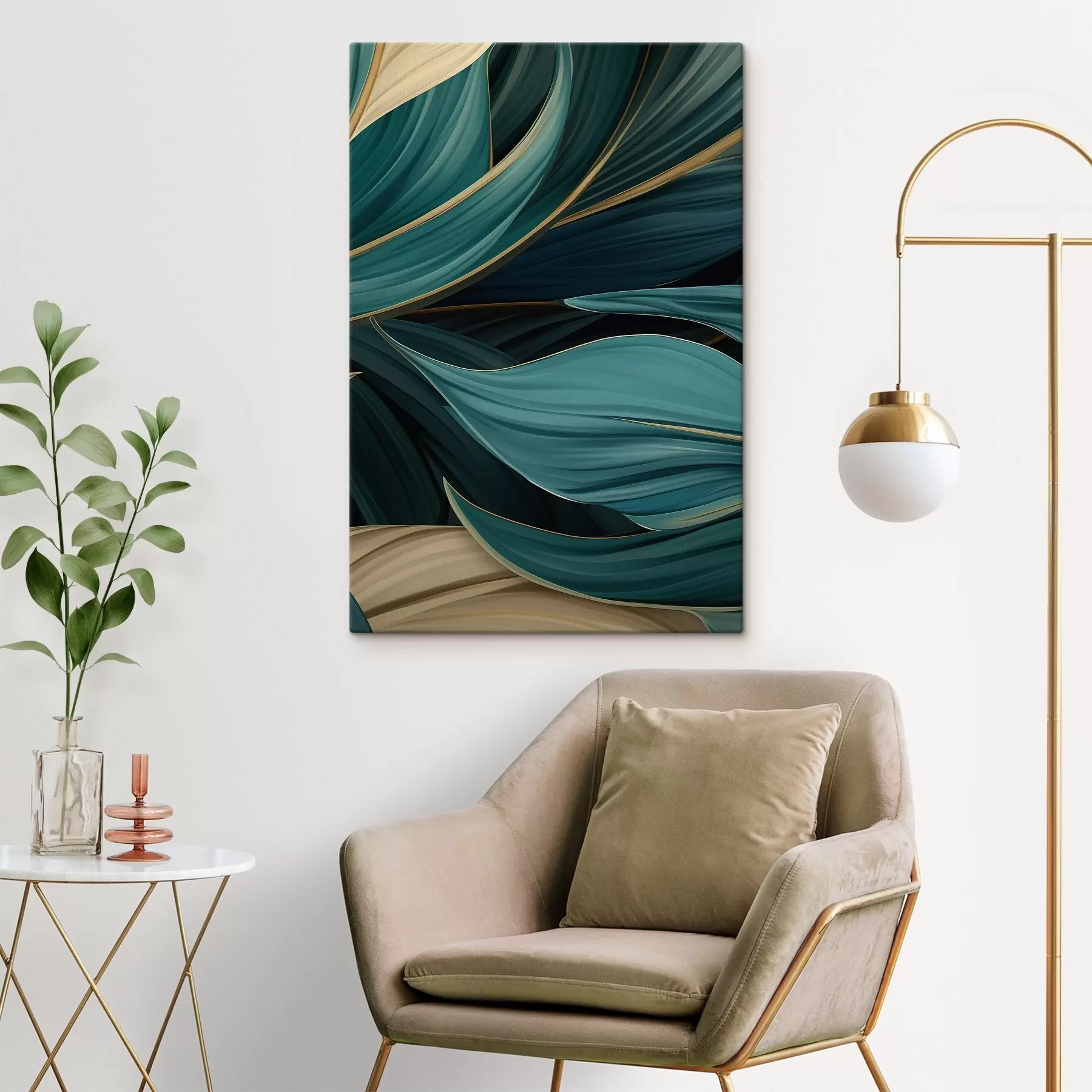 Pilt Rohelised abstraktsed lehed s46879