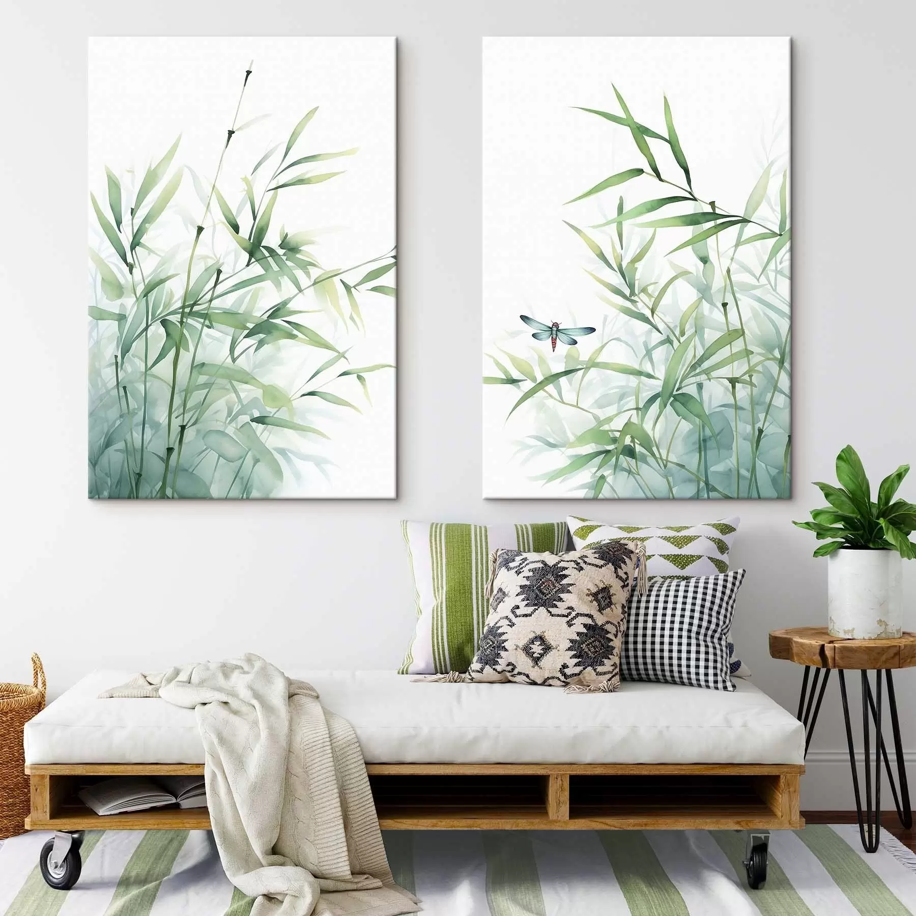 Fototapeedid Bambusetaimed, akvarellimitatsioon m01062