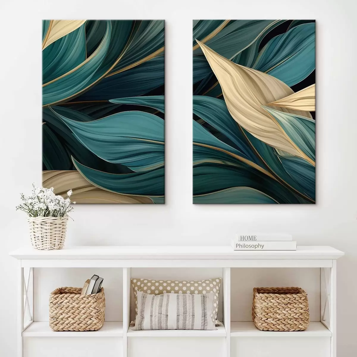 Pilt Rohelised abstraktsed lehed m01063