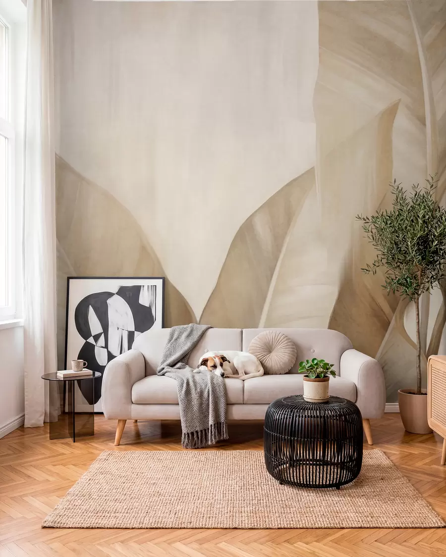 Fototapeedid Banaanilehed liivatoonis w09586