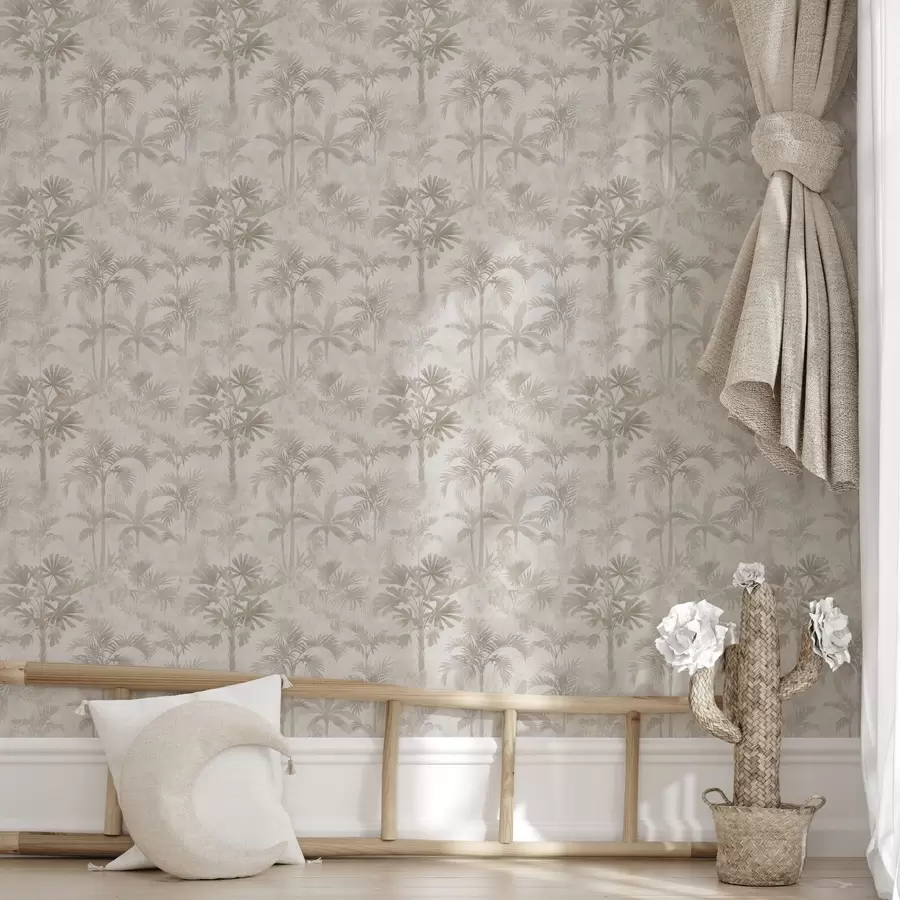 Fototapeedid Uduvõrk palmipuude all soojades beežides toonides a00881