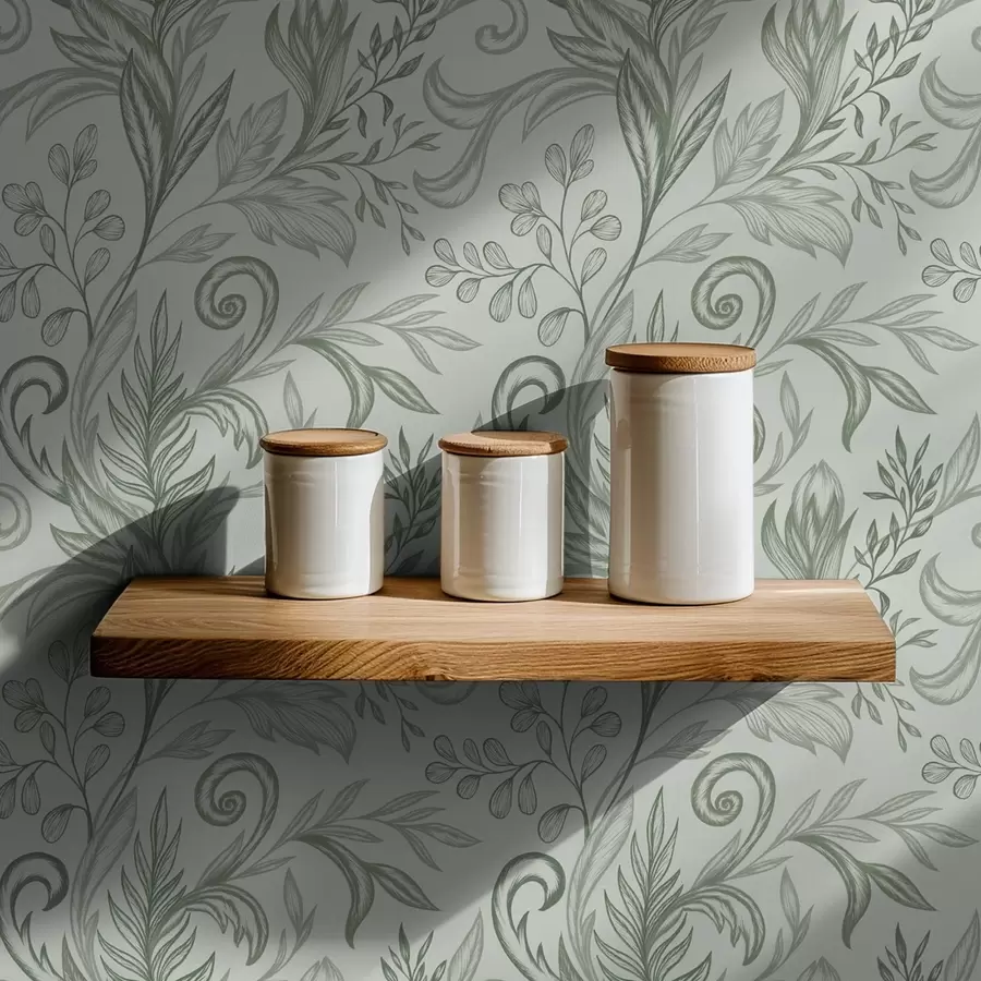 Fototapeedid Pehmed mündilehed, mis on kerkinud õrnade hallikaspruunide joontega a00935v3