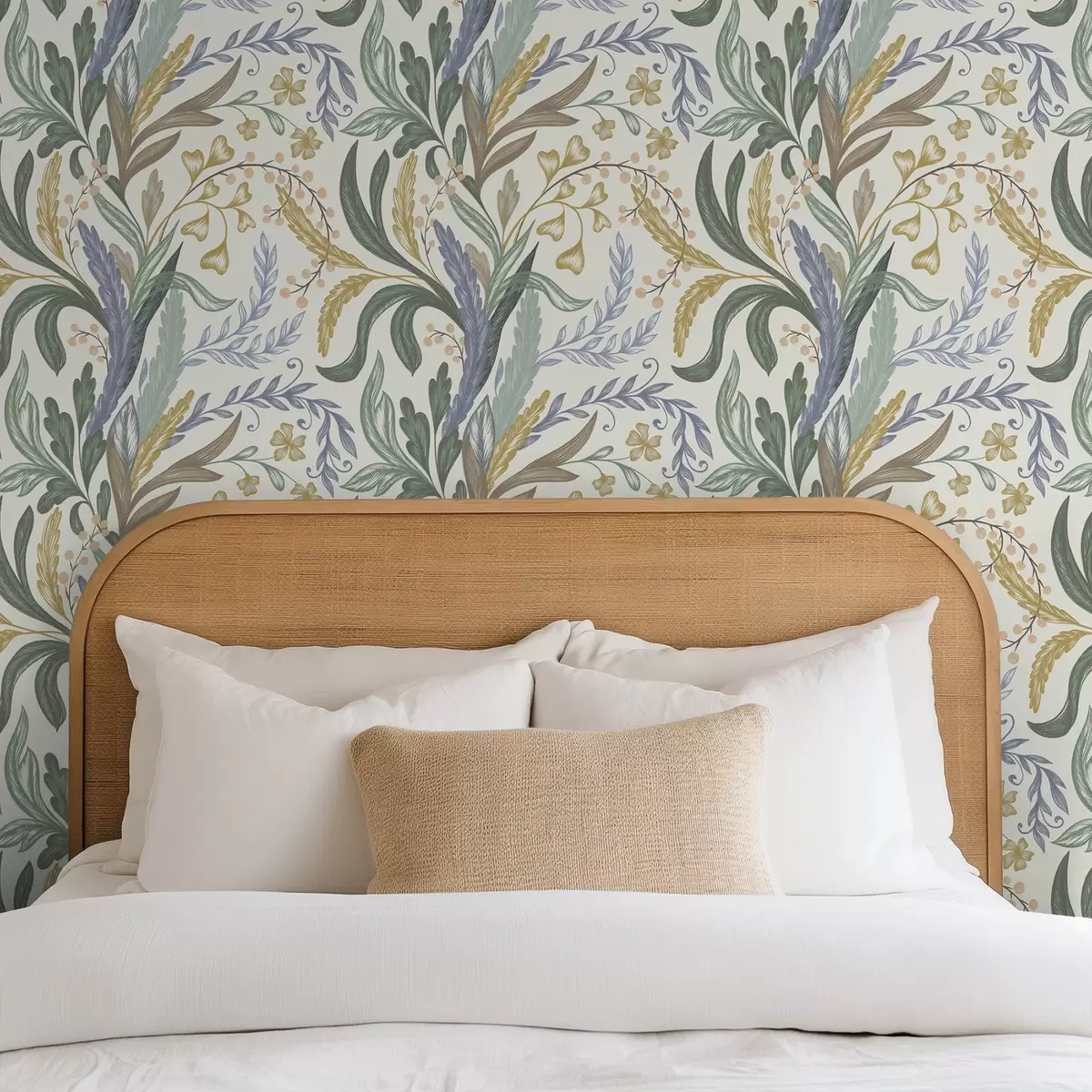 Tapeet Lopsakas lilleornament pehmes pastelltoonides a00939