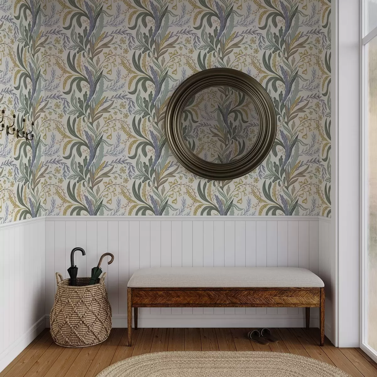 Tapeet Lopsakas lilleornament pehmes pastelltoonides a00939