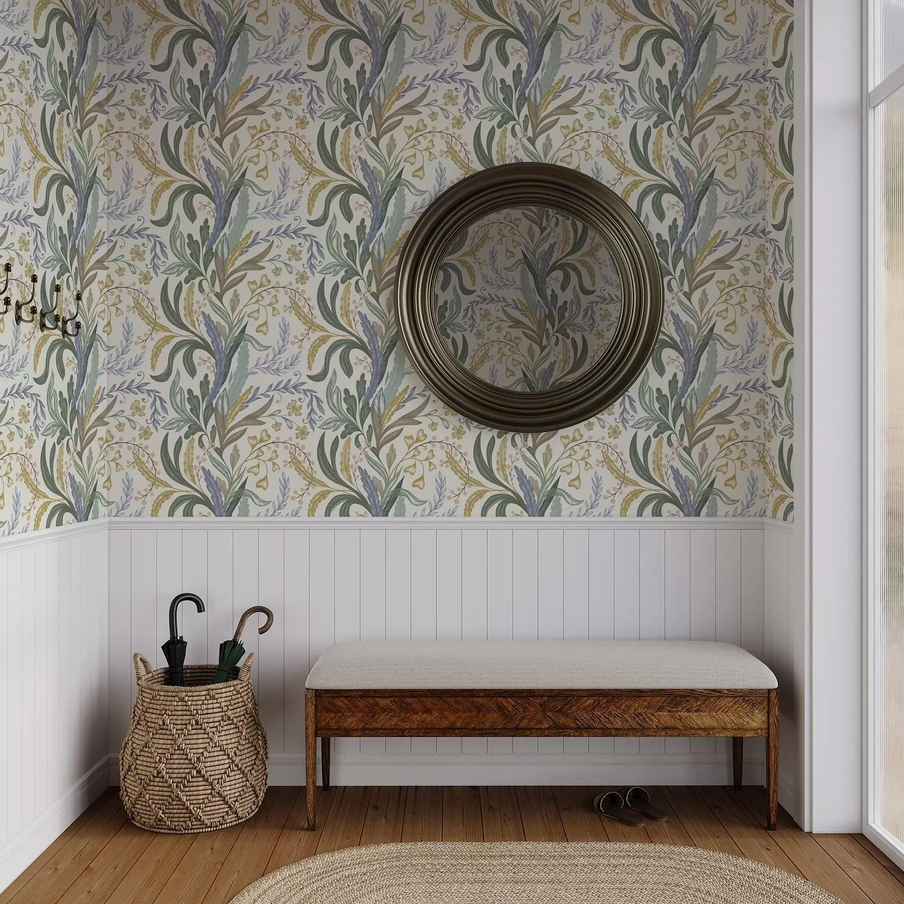 Fototapeedid Lopsakas lilleornament pehmes pastelltoonides a00939