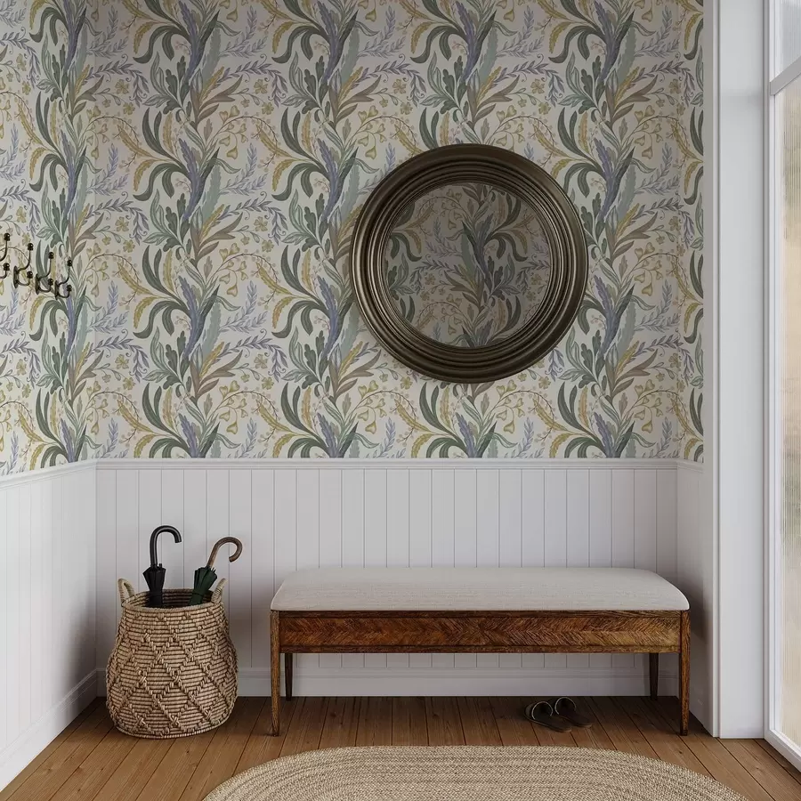 Fototapeedid Lopsakas lilleornament pehmes pastelltoonides a00939