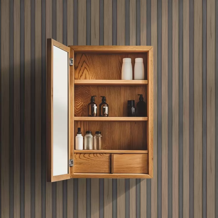 Fototapeedid Vertikaalsed puidust ribid tumedate hallide sisenditega a00991