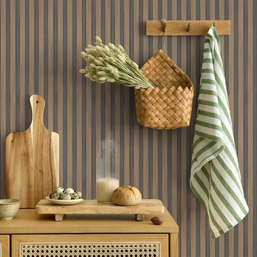 Fototapeedid Vertikaalsed puidust ja hallid ribad kontrastse rütmiga a00992