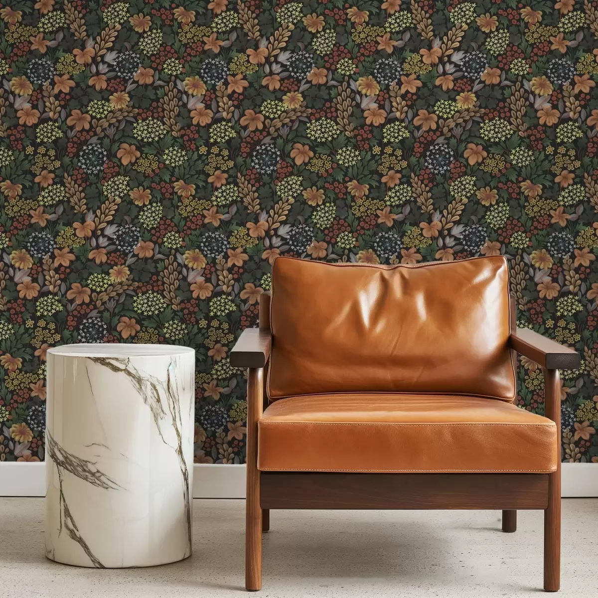 Tapeet Soe öine aed kollaste lilledega ja lopsakate lehtedega a00996v1