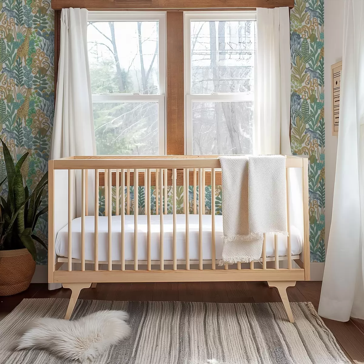 Tapeet Rõõmsameelsed savanni loomad lehtede keskel valgel taustal a01000