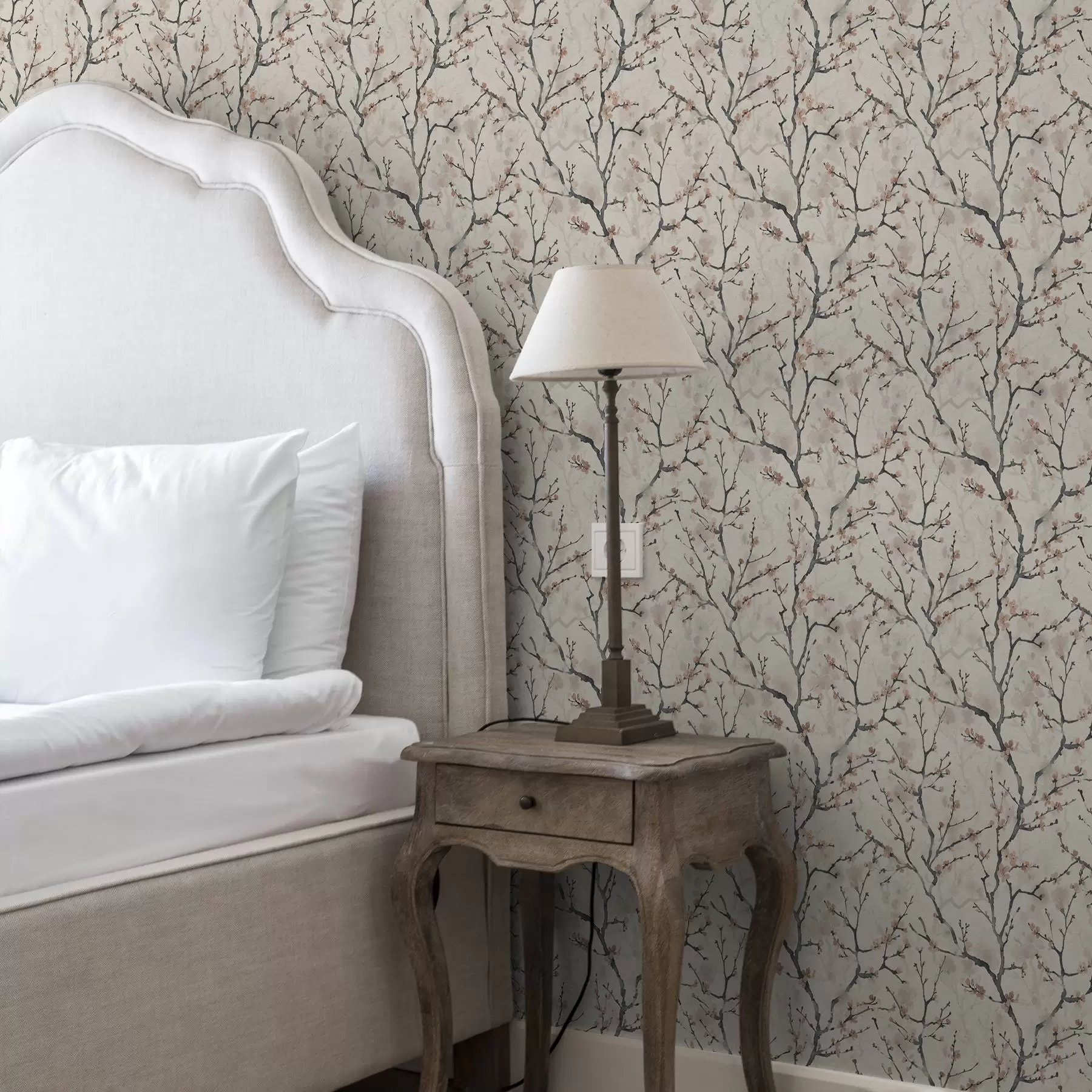 Fototapeedid Vesivärviga maalitud sakura oksad heledal taustal a01033