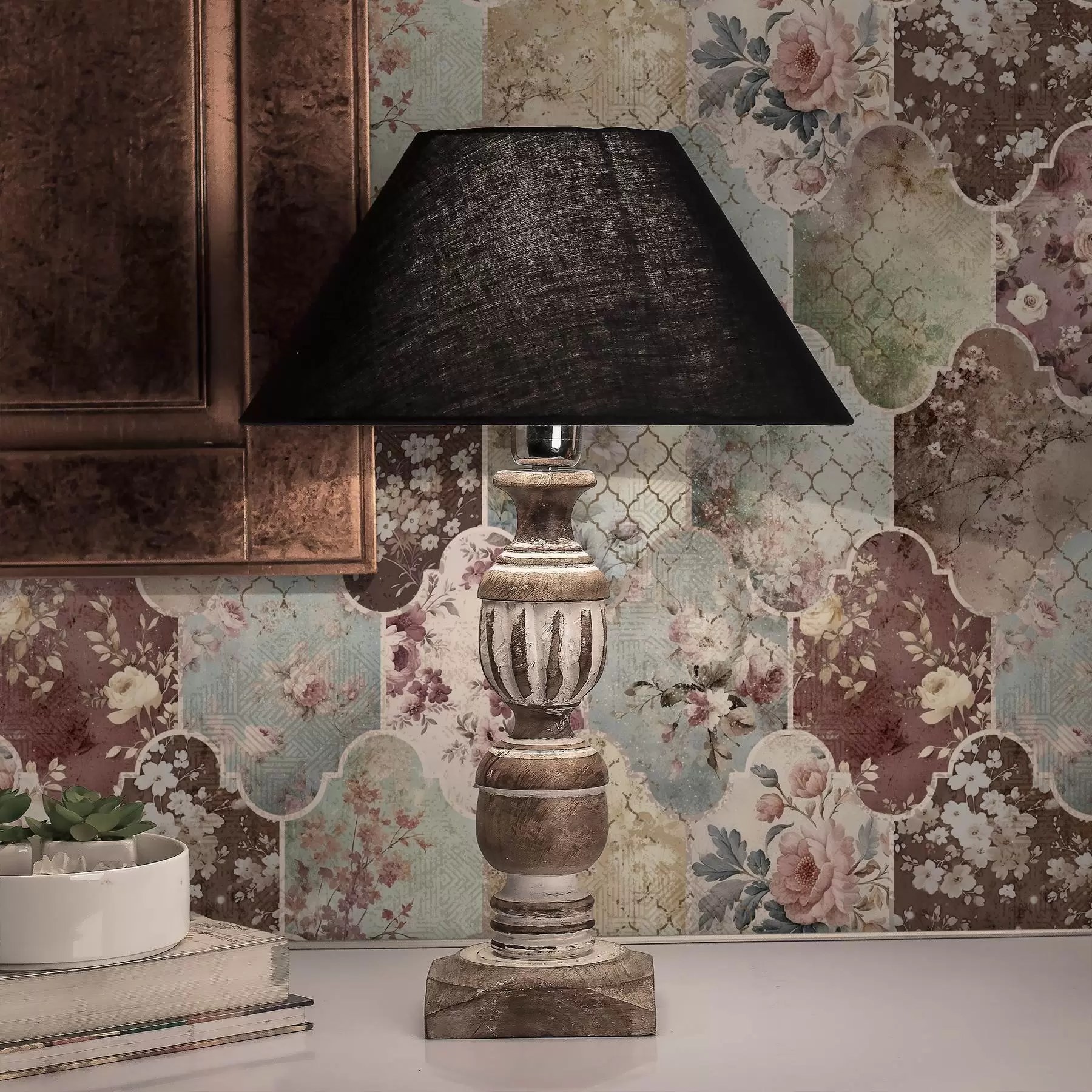 Fototapeedid Lilleliste paneelide ja kulunud mustriliste plaatide mosaiik a01038