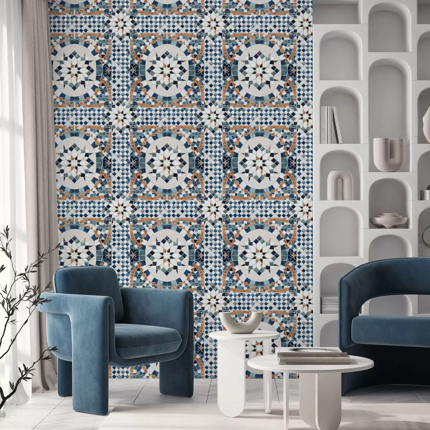 Fototapeedid Ere Maroko mosaiik sinise-türkiisi toonides a01043