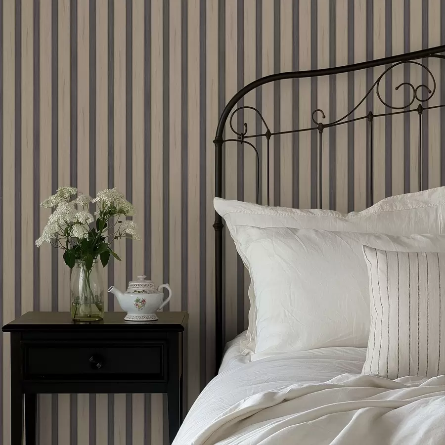 Fototapeedid Beežid puidust lauad tumedate vertikaalsete triipudega a01054v2