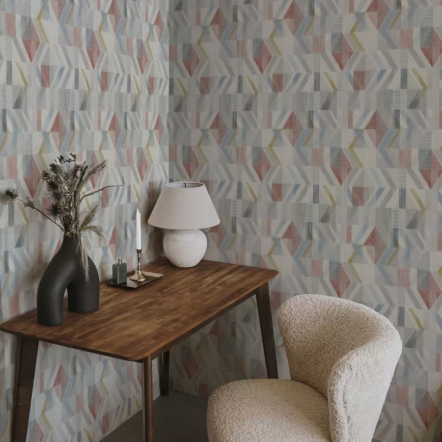 Fototapeedid Geomeetrilised nooled pastellpunastes ja sinistes toonides a01056