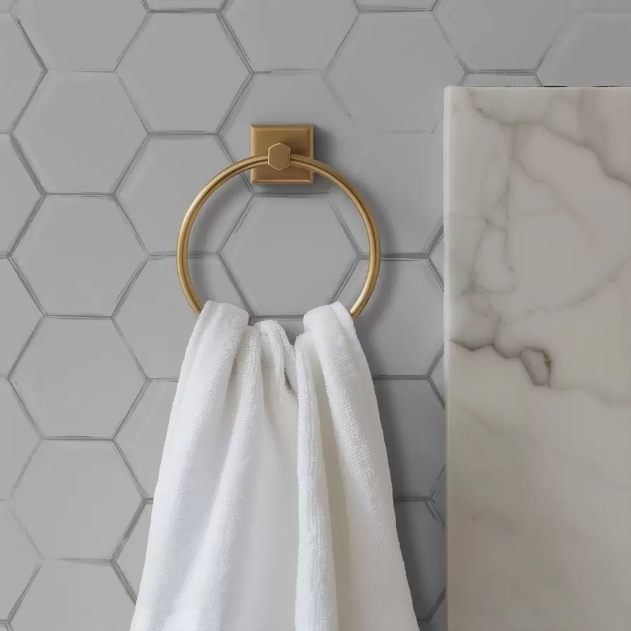 Fototapeedid Valged kolmemõõtmelised kuusnurgad siledal taustal a01059