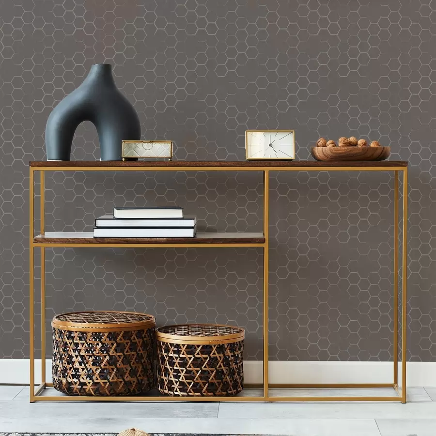 Fototapeedid Tihe kuusnurkne muster pehmetes hallides toonides a01060v2