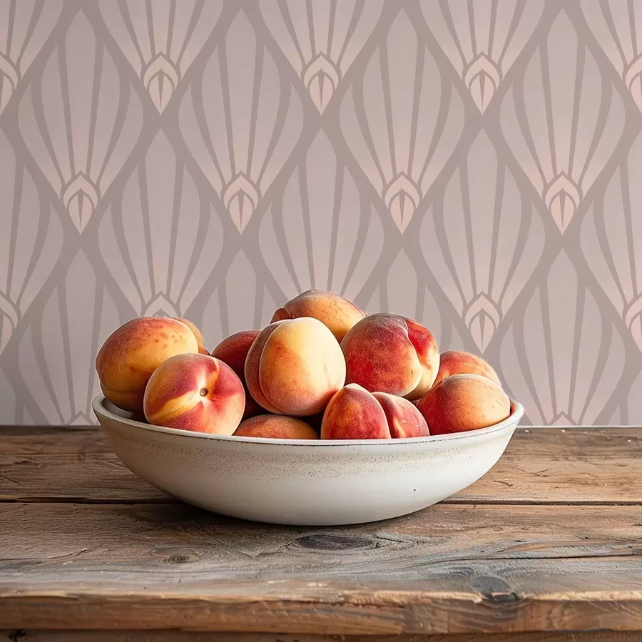 Fototapeedid Pudrine beež Art Deco pehme lehvikuga a01064v1