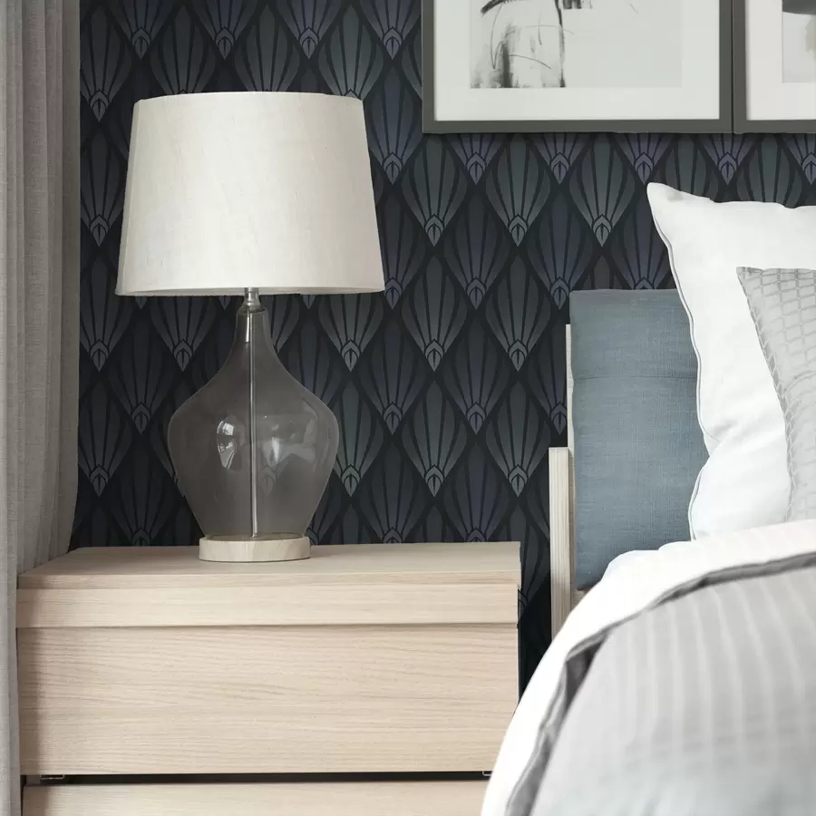 Fototapeedid Lahe sinakashall art déco lehvikukujuliste vormidega a01064v3