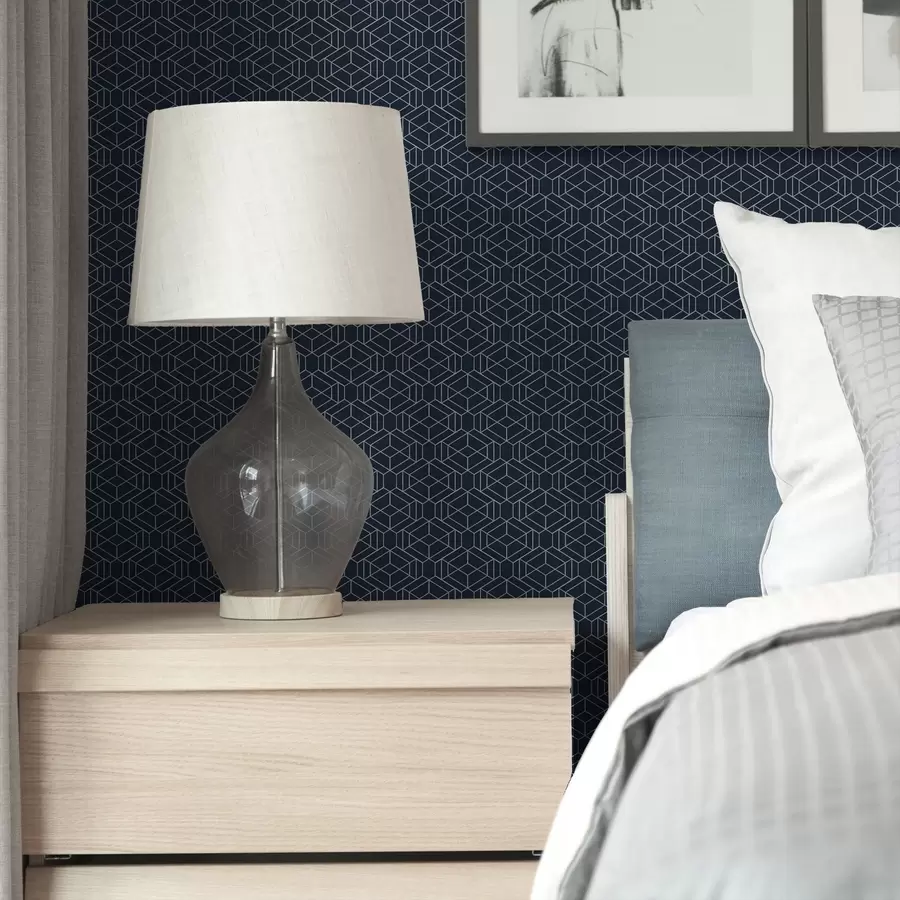 Fototapeedid Tume sinine geomeetriline kuubikute võre a01066v1