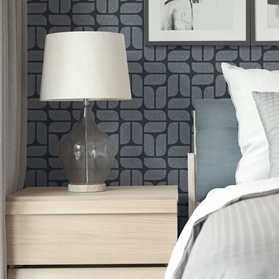 Fototapeedid Tume taust halli mosaiigiga ümarate moodulitega a01069v1