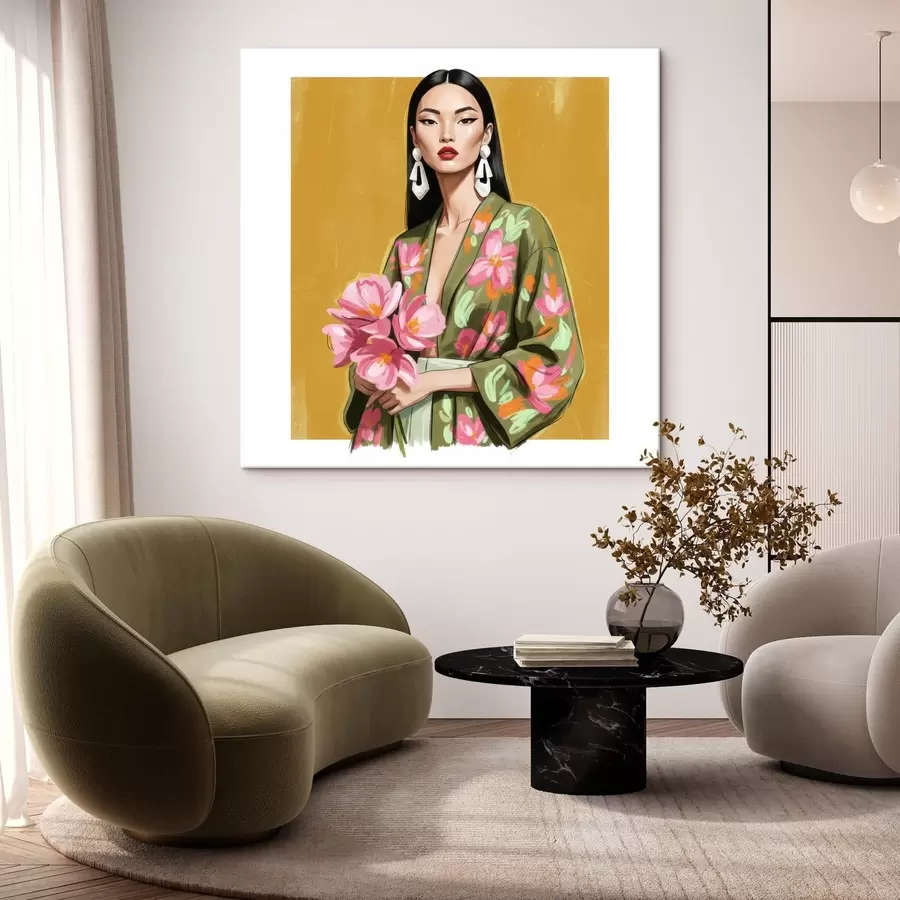 Pilt Tüdruk lillekimbuga s46850