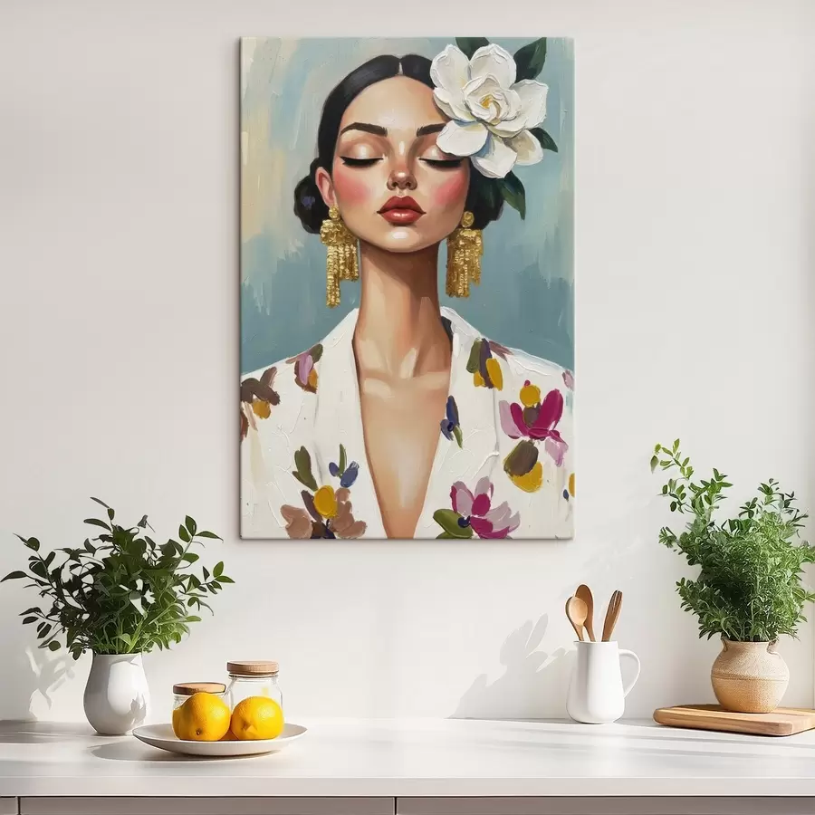 Pilt Tüdruk lillega juustes s46852