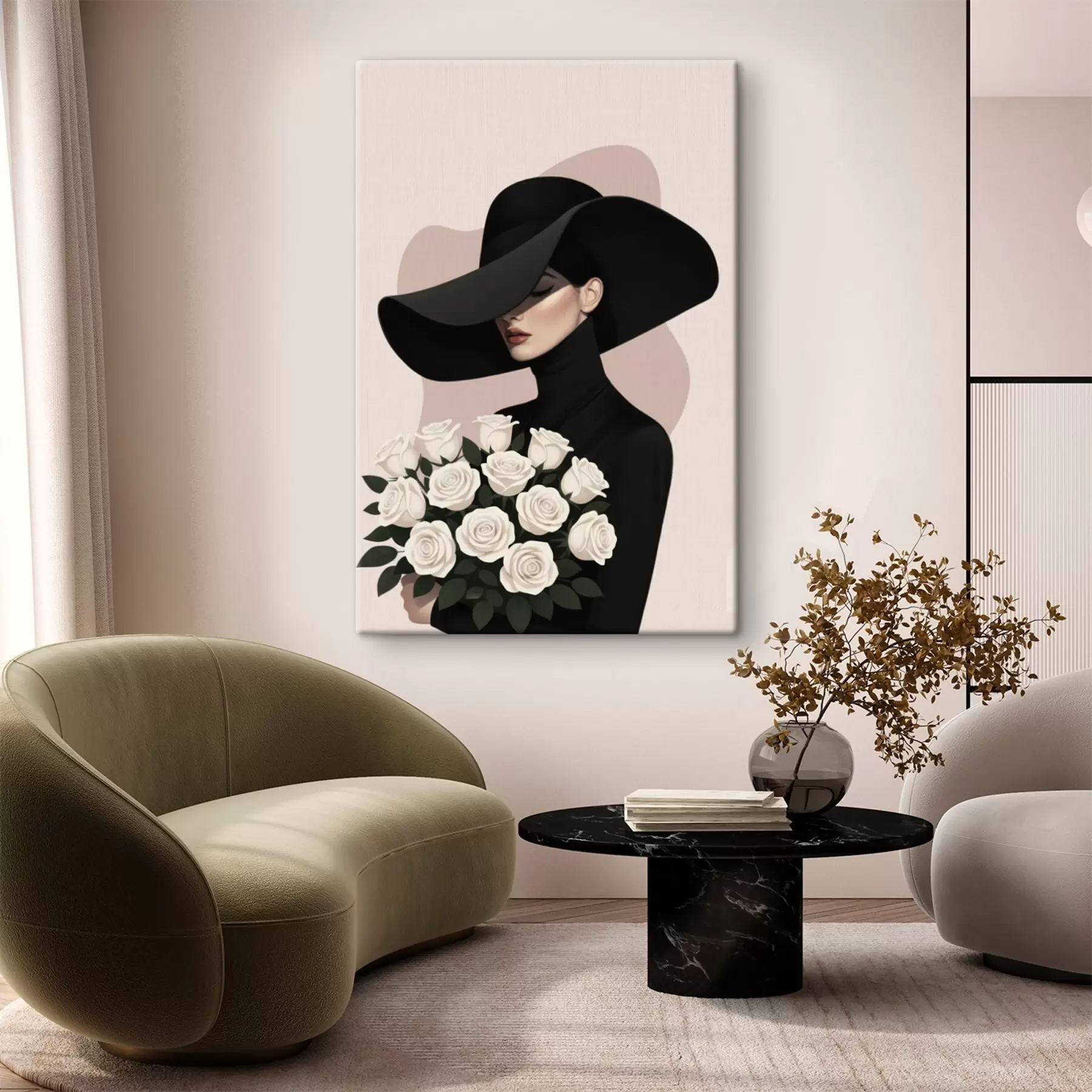 Fototapeedid Tüdruk roosikimbuga s46854