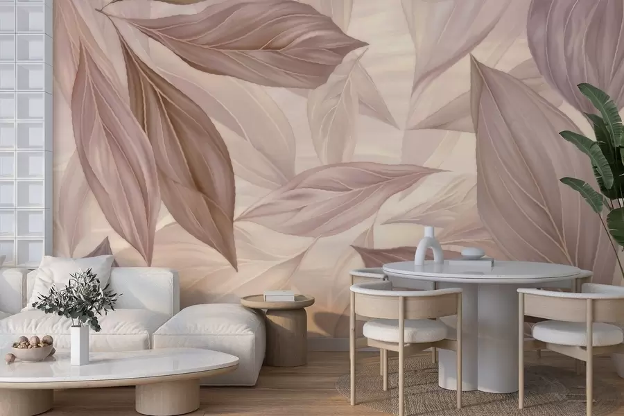 Fototapeedid Abstraktsed õrnad lehed w04969v1