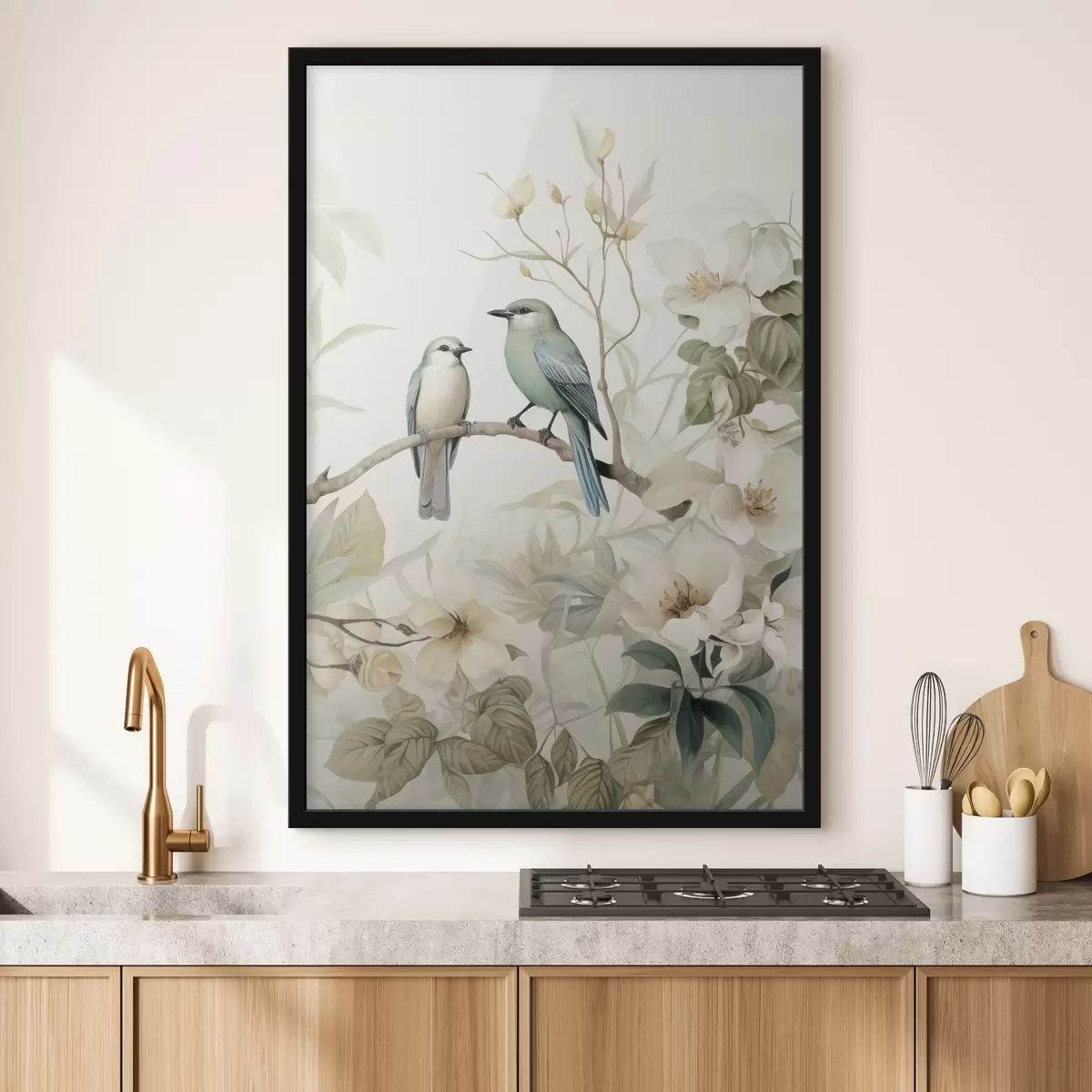 Plakat Kaks lindu jasmiiniokstel f46896