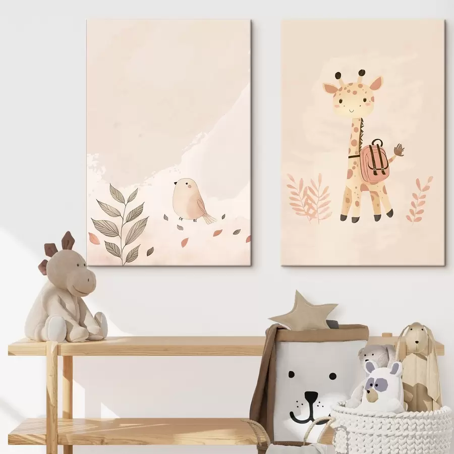 Fototapeedid Kirahv ja lind m01148