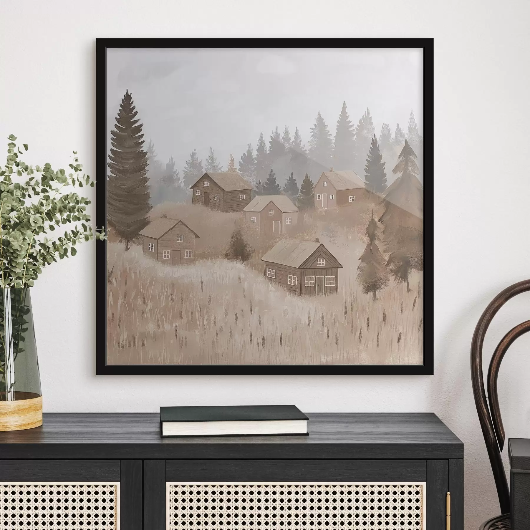 Fototapeedid Metsas asuvad majad f47075