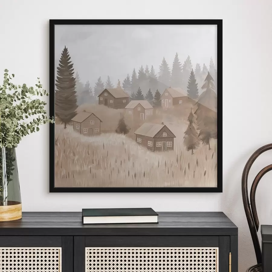 Fototapeedid Metsas asuvad majad f47075