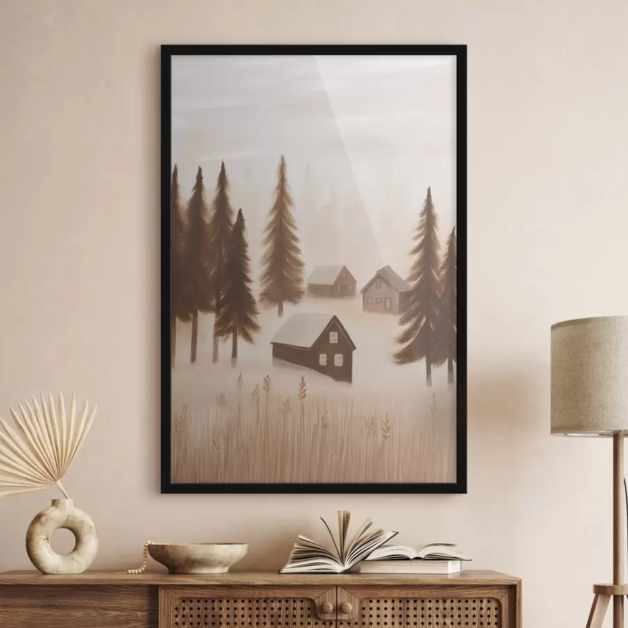 Fototapeedid Metsas asuvad majad f47077