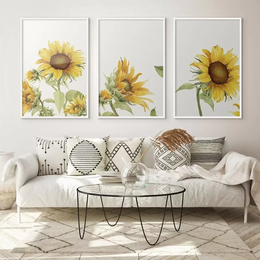 Fototapeedid Värvikad akvarell-päevalilled d00334