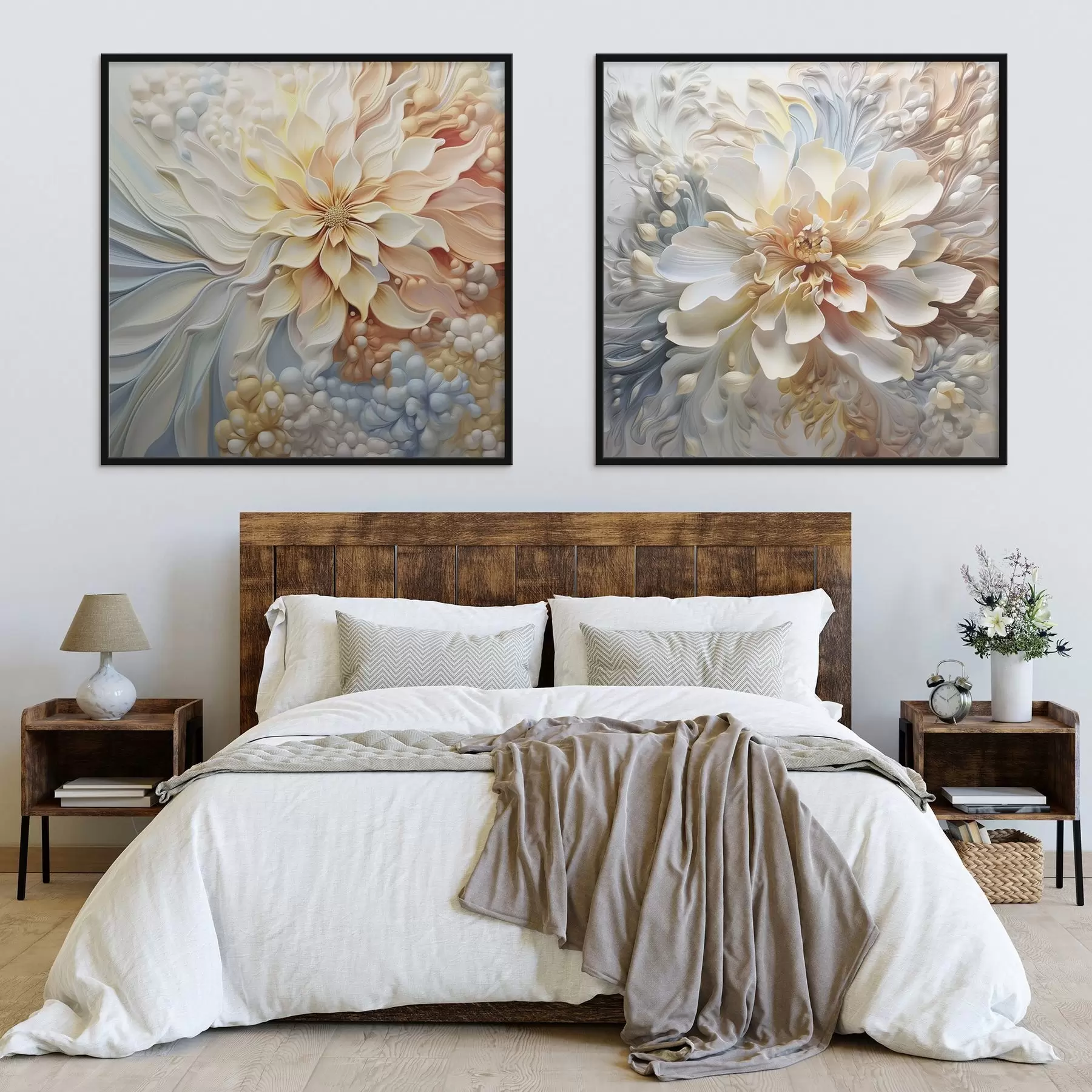 Fototapeedid Suured abstraktsed ebatavalised lilled d00380