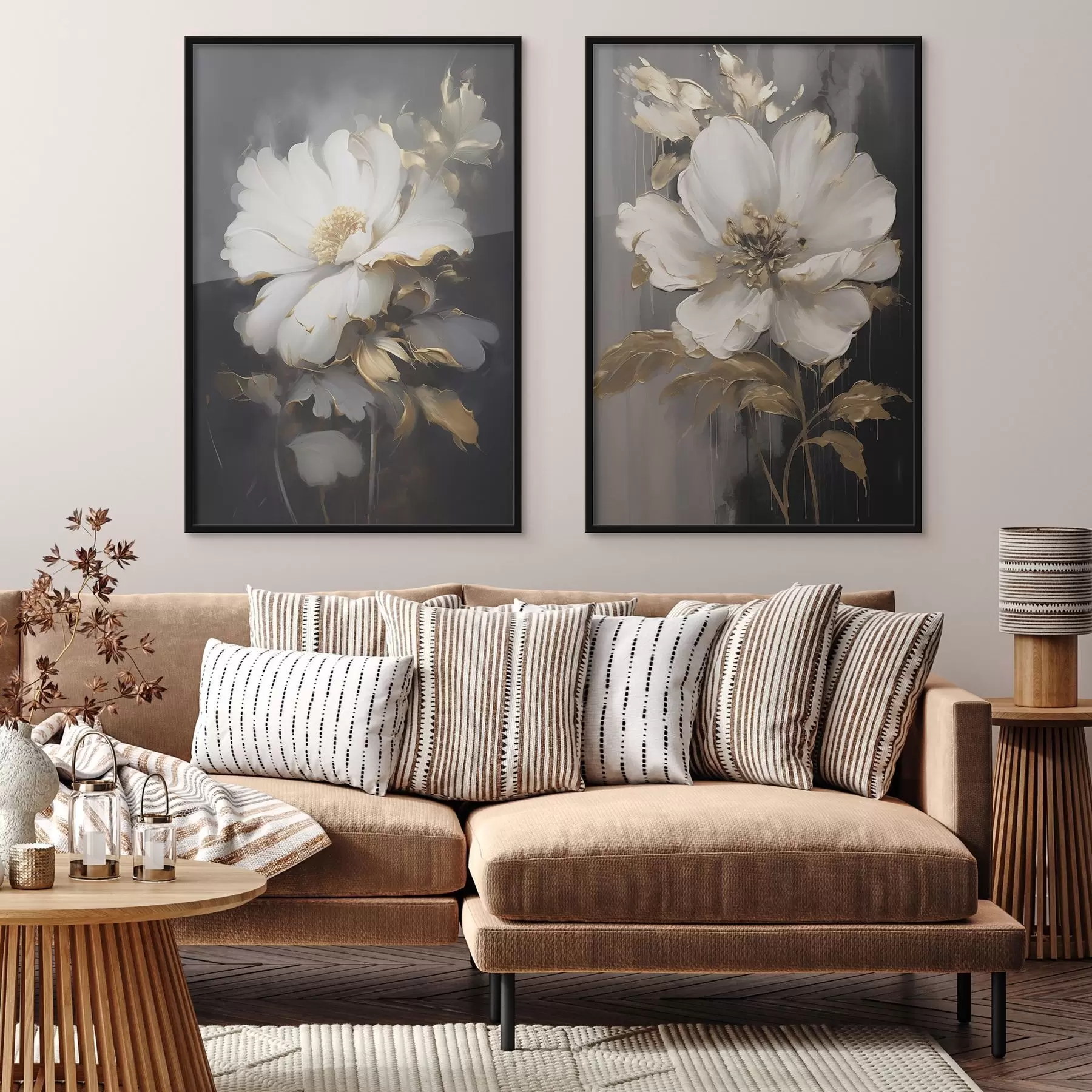 Fototapeedid Ilusad lilled tumedal taustal d00428