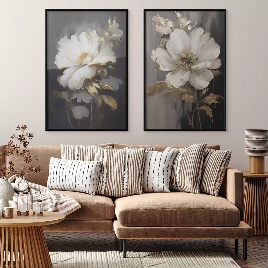 Fototapeedid Ilusad lilled tumedal taustal d00428