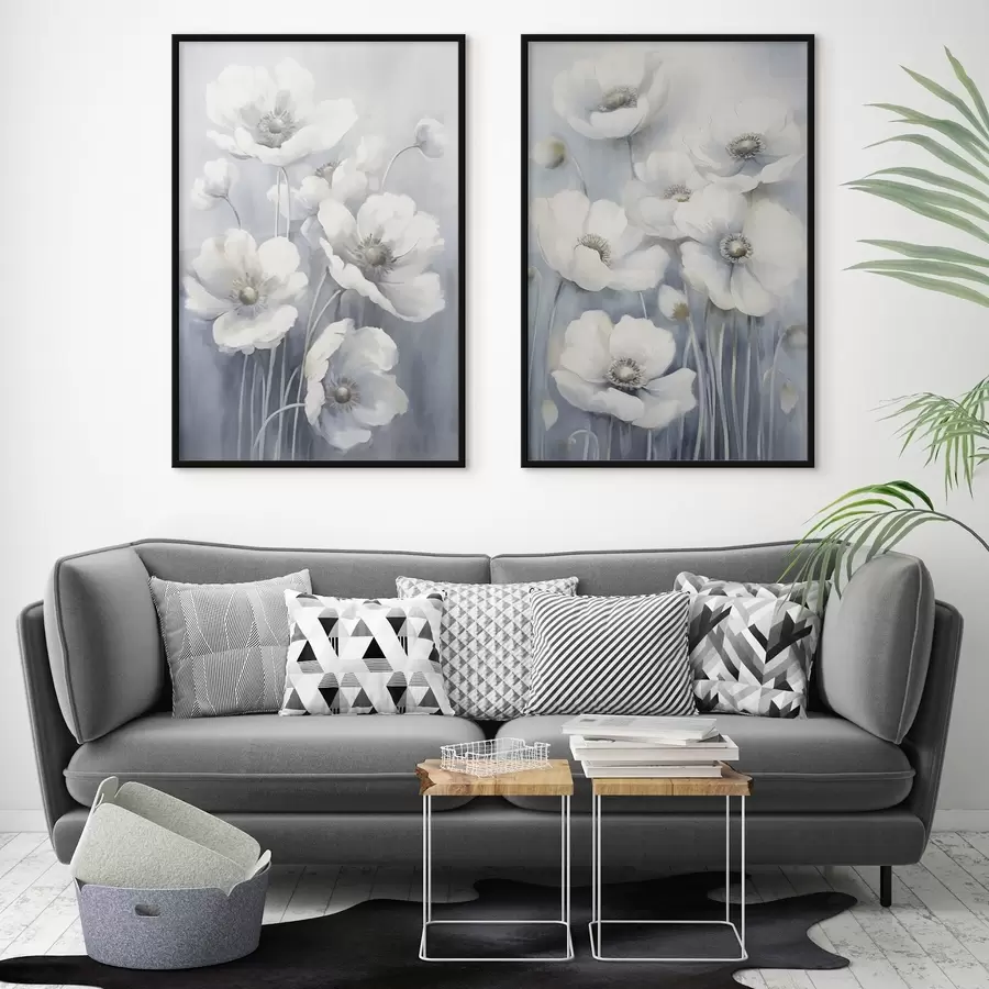 Fototapeedid Valged vintage lilled d00430