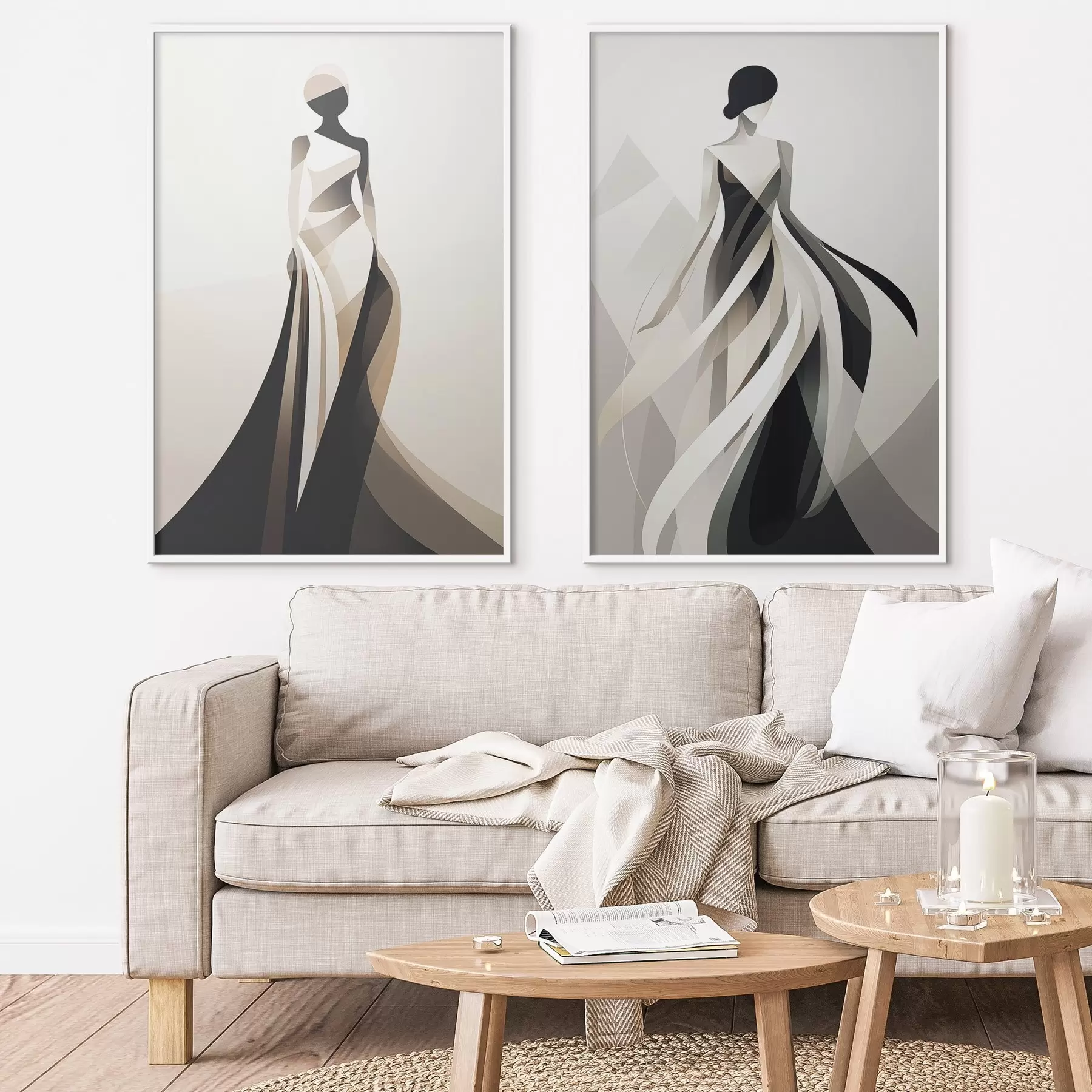 Fototapeedid Siluettkompositsioon heledates ja tumedates toonides d00465