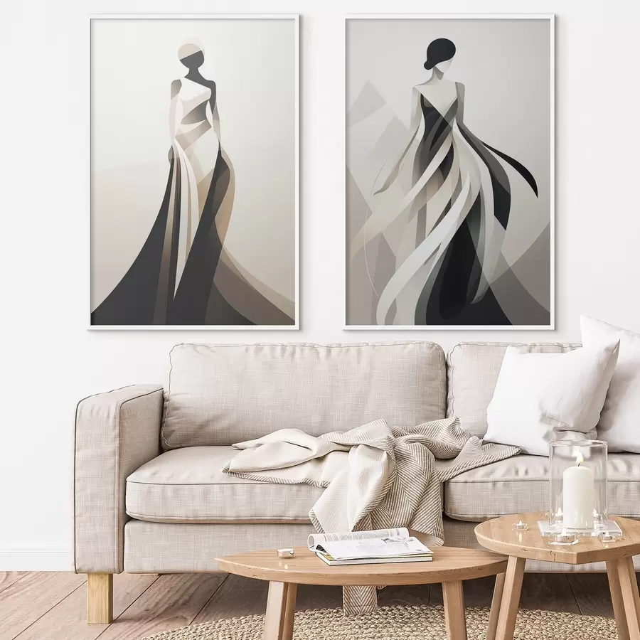 Fototapeedid Siluettkompositsioon heledates ja tumedates toonides d00465