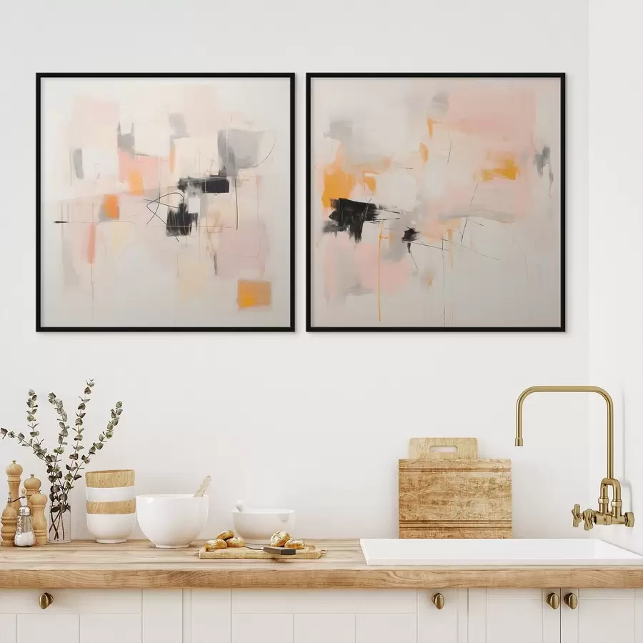 Fototapeedid Kunstiline kompositsioon kontrastsete aktsentidega kahes osas d00980